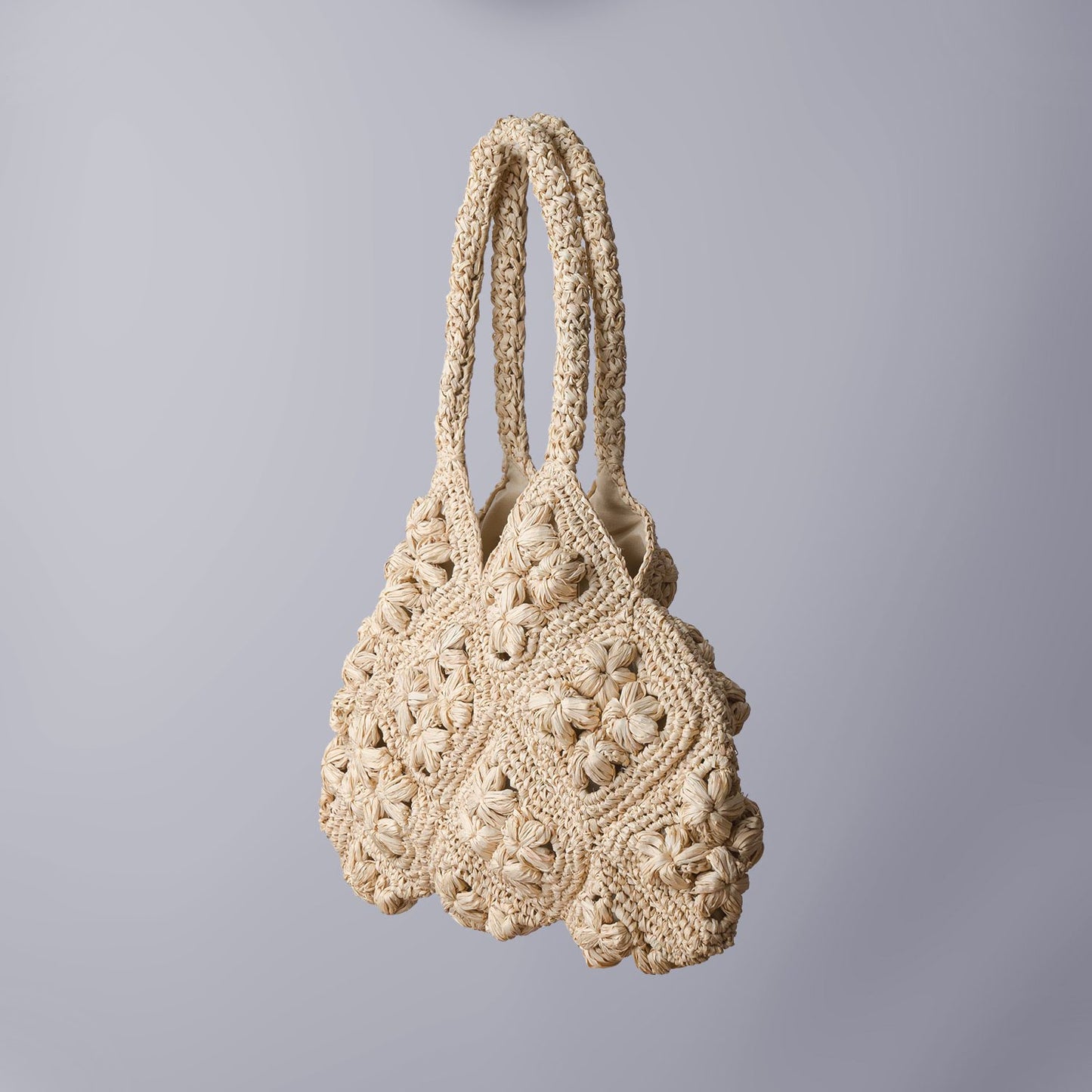 Dolores Flower Raffia Bag
